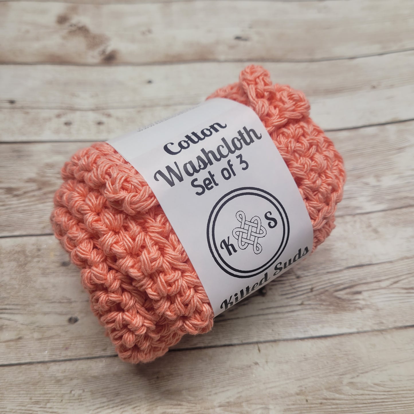 Peach Cotton Washcloth