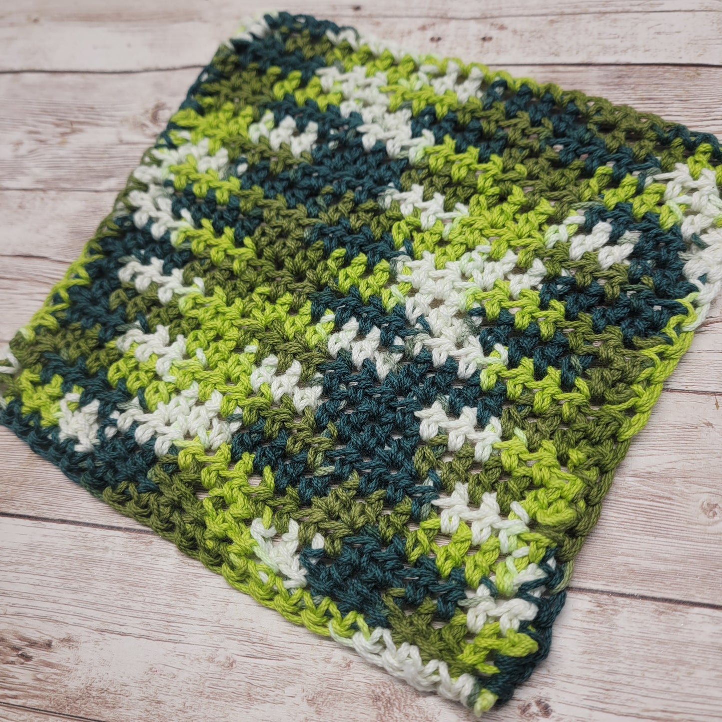 Calla Lily Green Cotton Washcloth