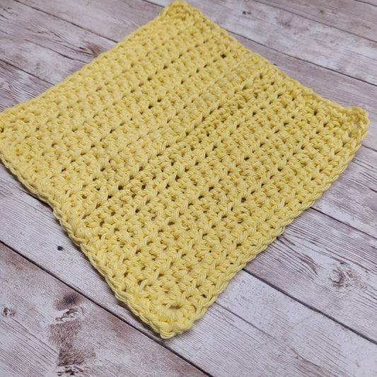 Pale Yellow Cotton Washcloth