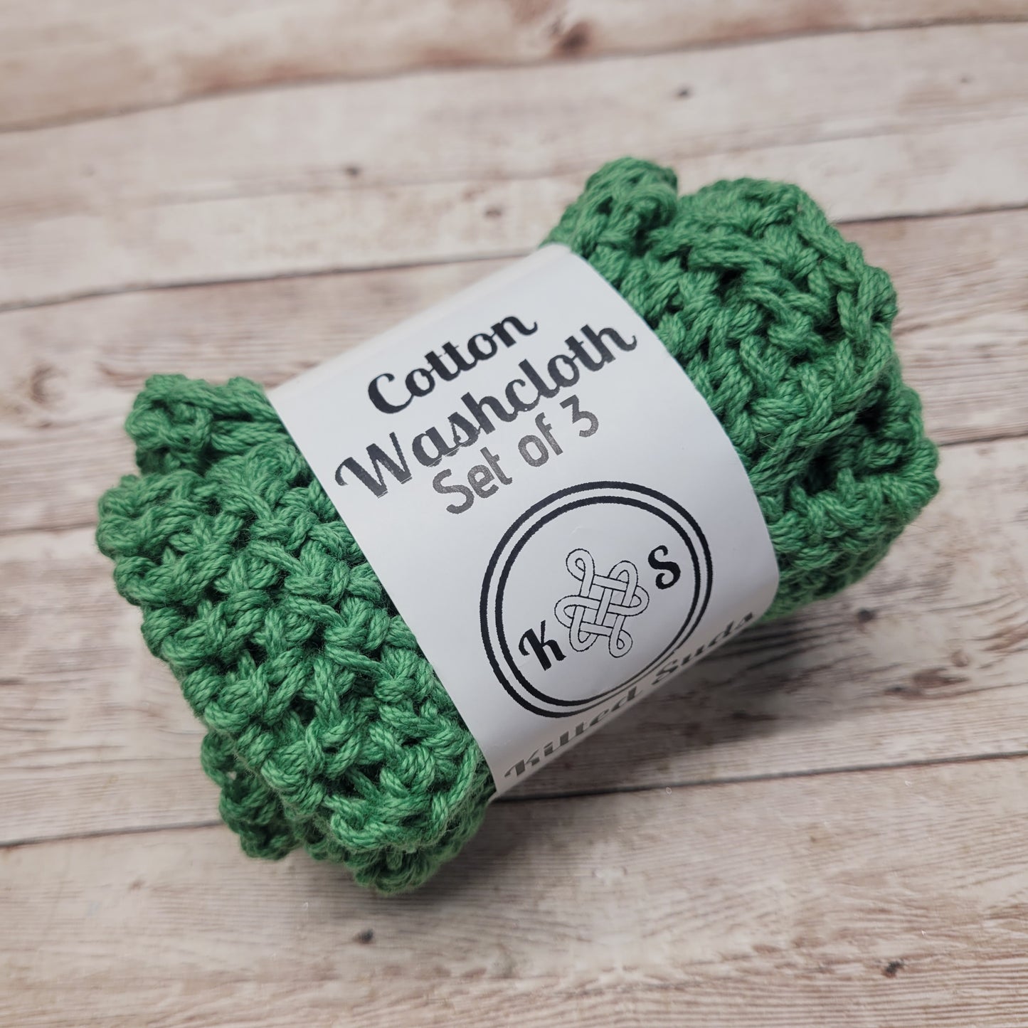 Moss Green Cotton Washcloth