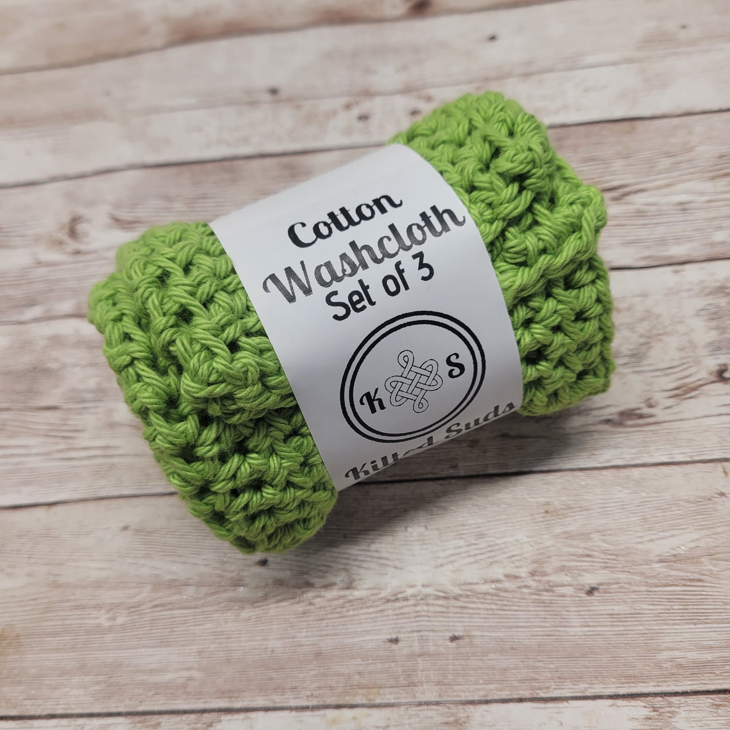 Grass Green Cotton Washcloth