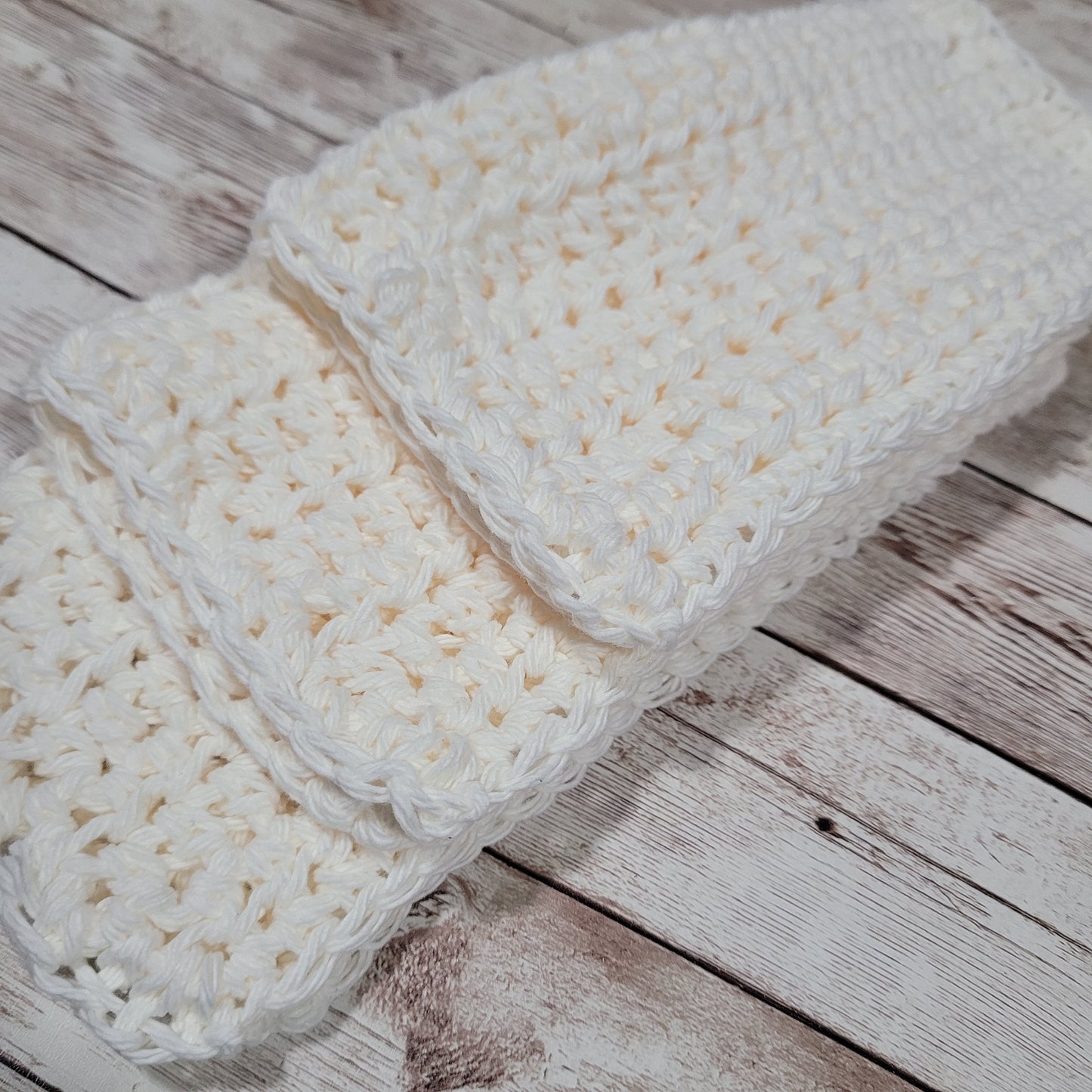 Set of 3 Cotton Washcloths - Beige