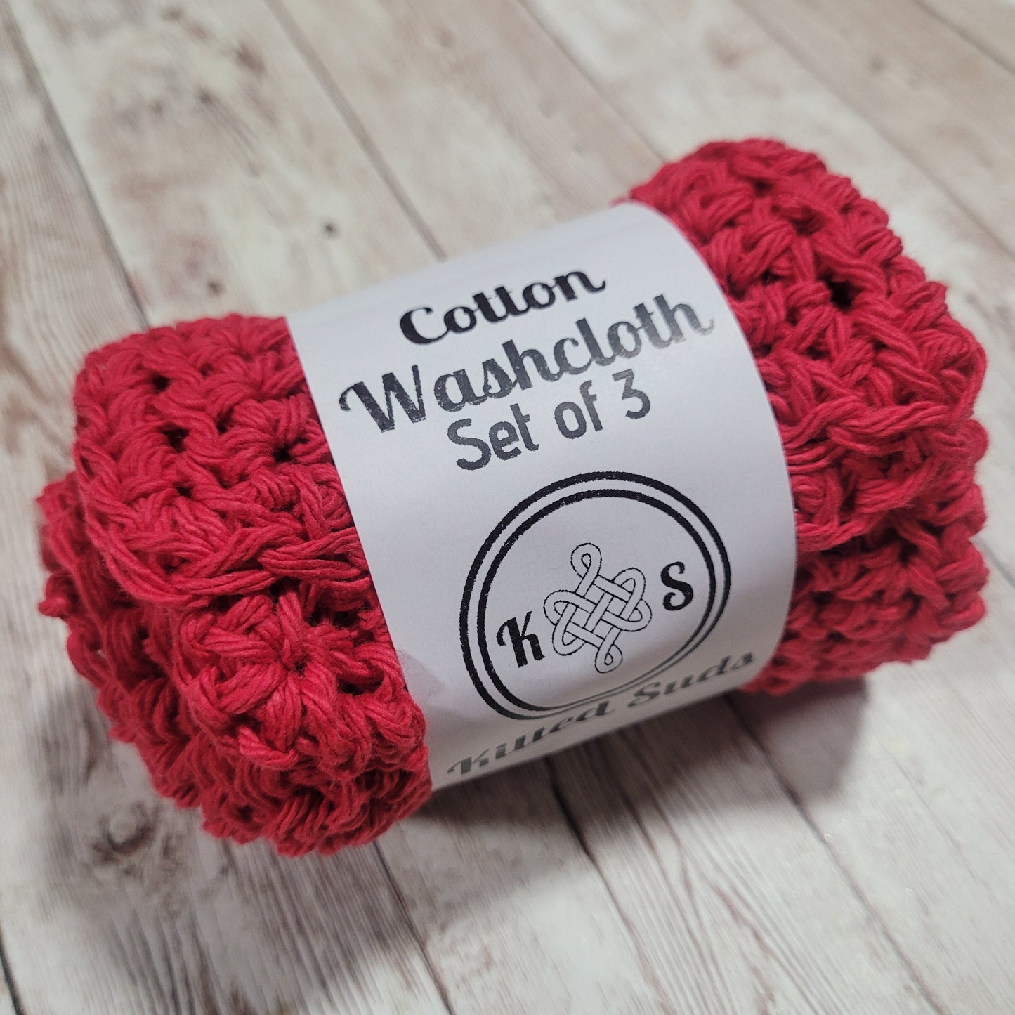 Red Cotton Washcloth