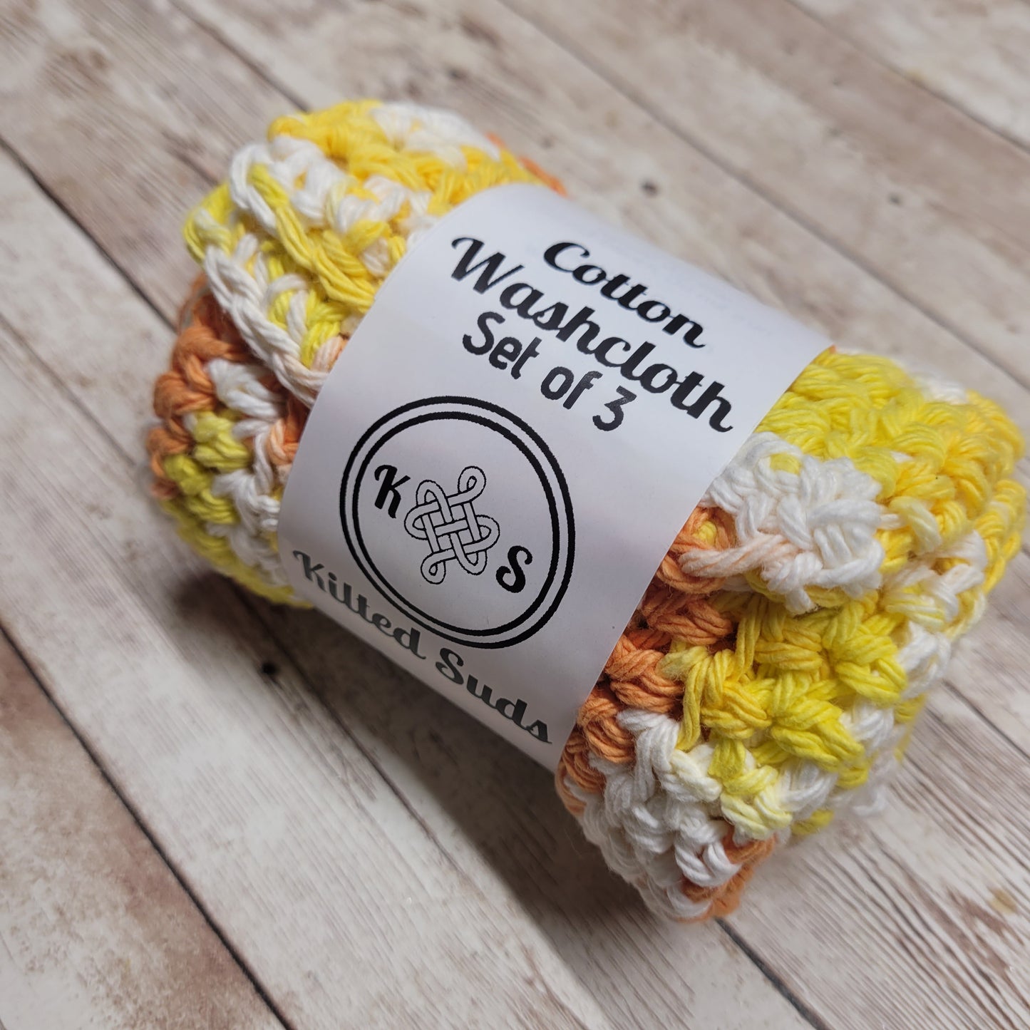 Yellow & Orange Cotton Washcloth