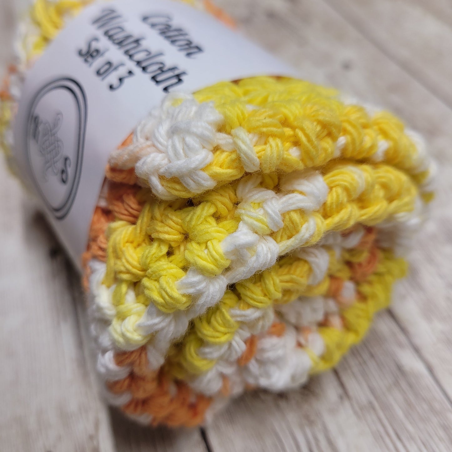 Yellow & Orange Cotton Washcloth