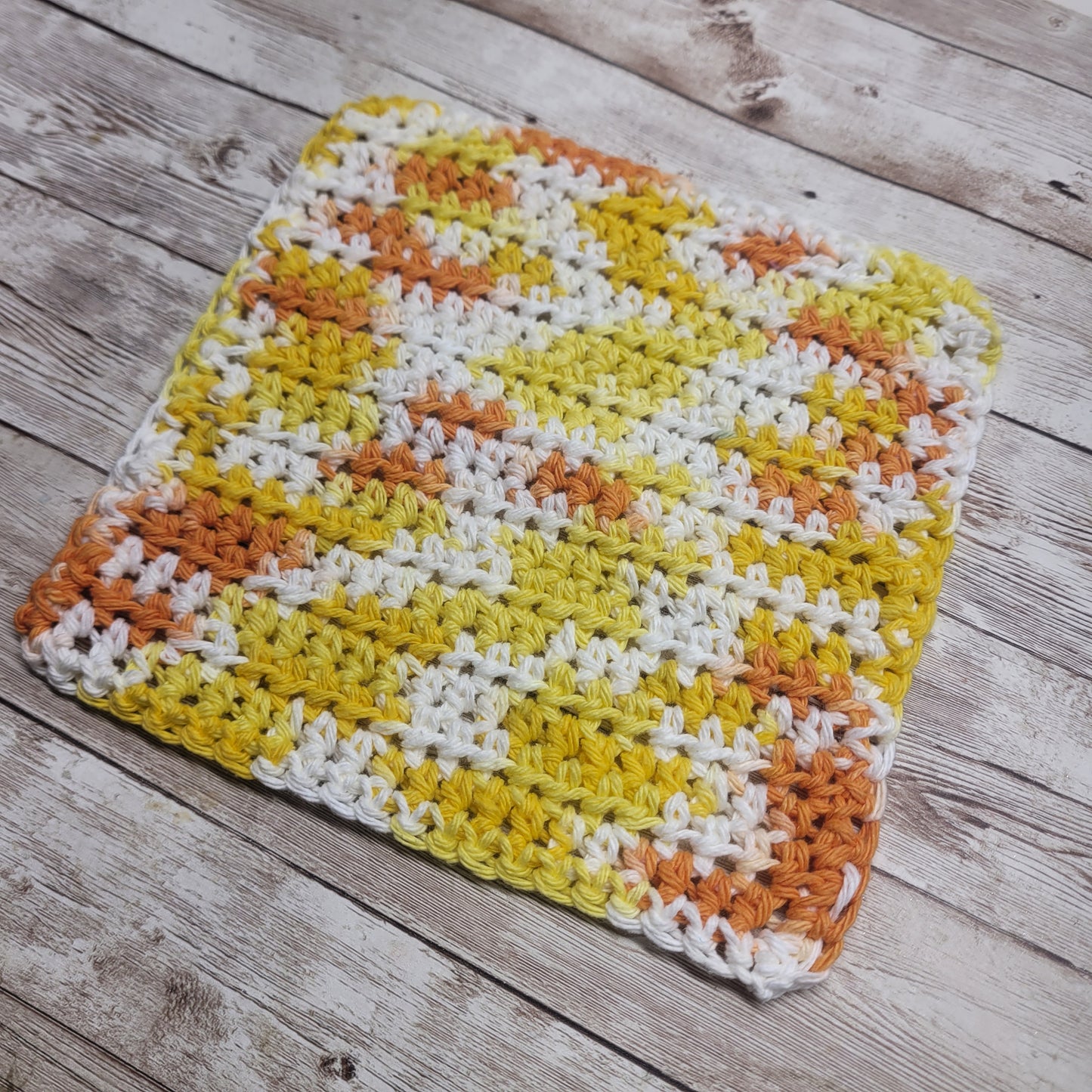 Yellow & Orange Cotton Washcloth