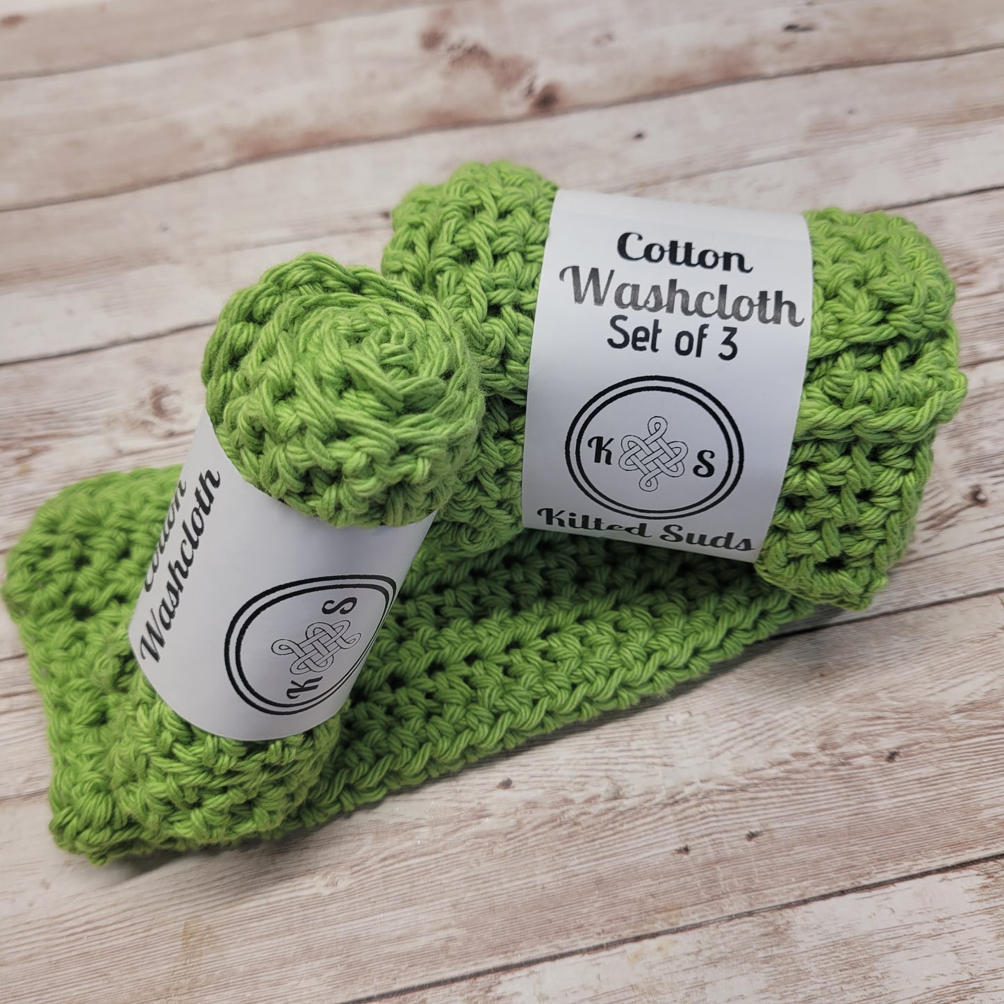 Grass Green Cotton Washcloth