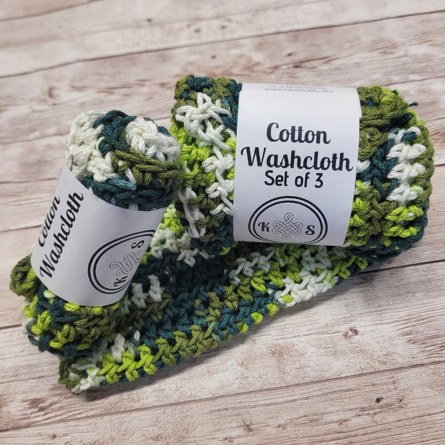 Calla Lily Green Cotton Washcloth