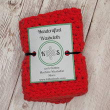 Load image into Gallery viewer, Red Cotton Washcloth
