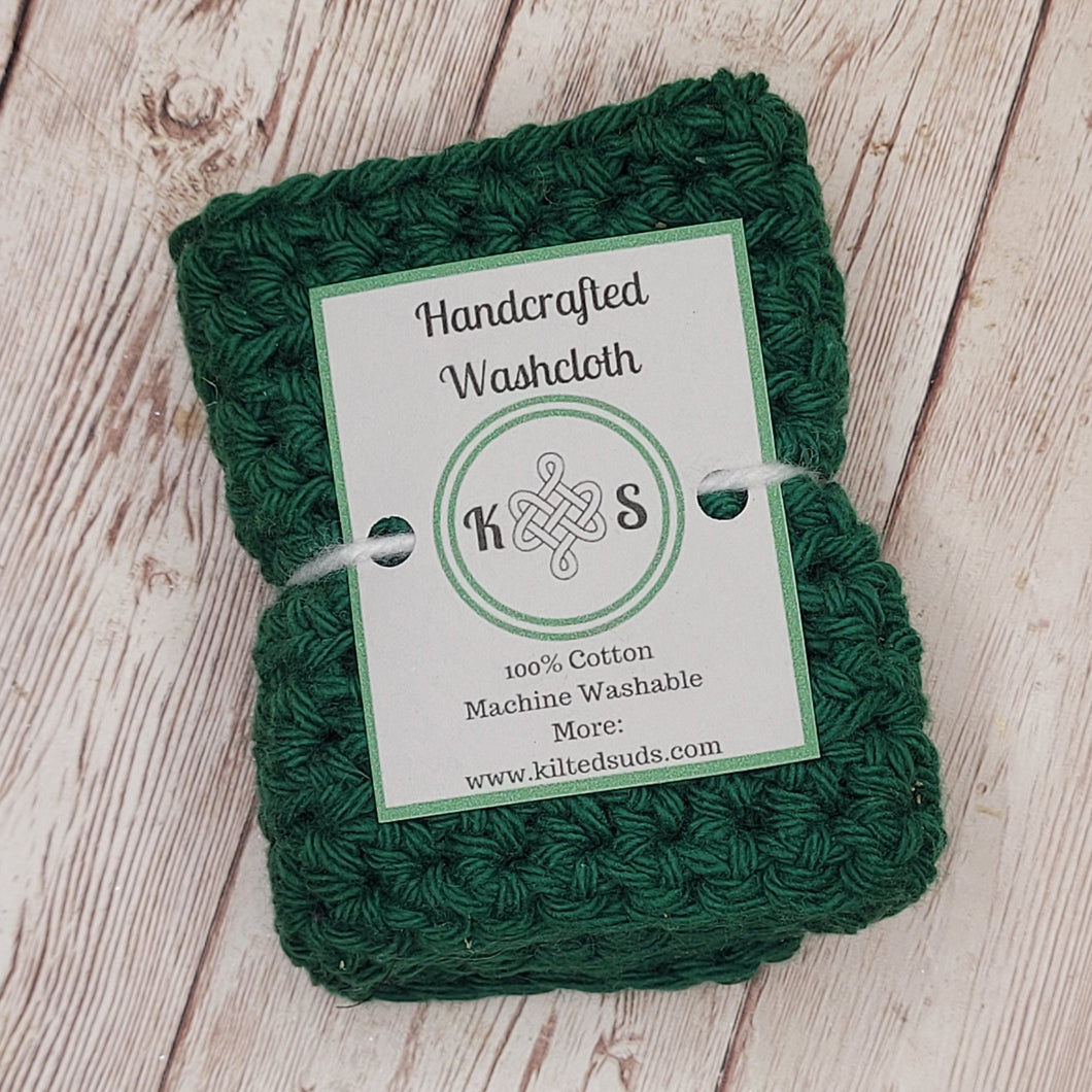 Green Cotton Washcloth