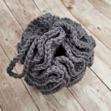 Load image into Gallery viewer, Gray Shower Puff Bath Sponge
