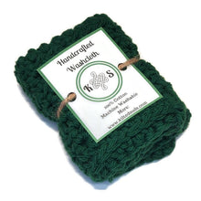 Load image into Gallery viewer, Green Cotton Washcloth - Kilted Suds

